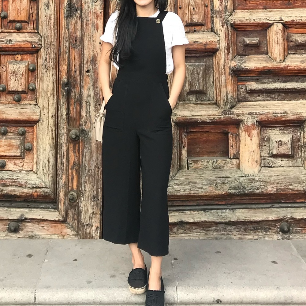 Zara Black Culotte Jumpsuit Romper RARE